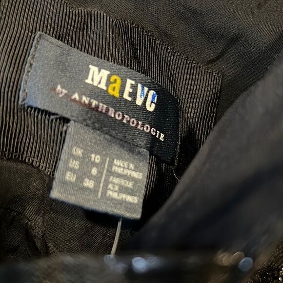 ANTHROPOLOGIE MAEVE BLACK COCKTAIL DRESS NEW SIZE 6 - Picture 7 of 7